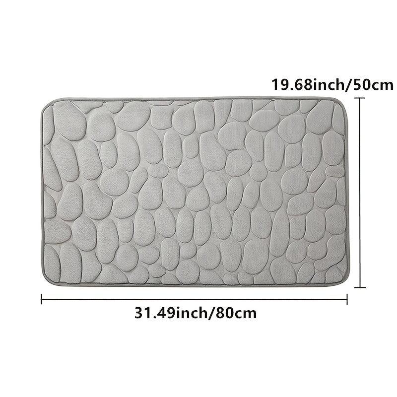 Cobblestone Embossed Floor Mat Non Slip Water Absorption BathMat