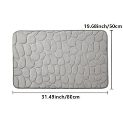Cobblestone Embossed Floor Mat Non Slip Water Absorption BathMat