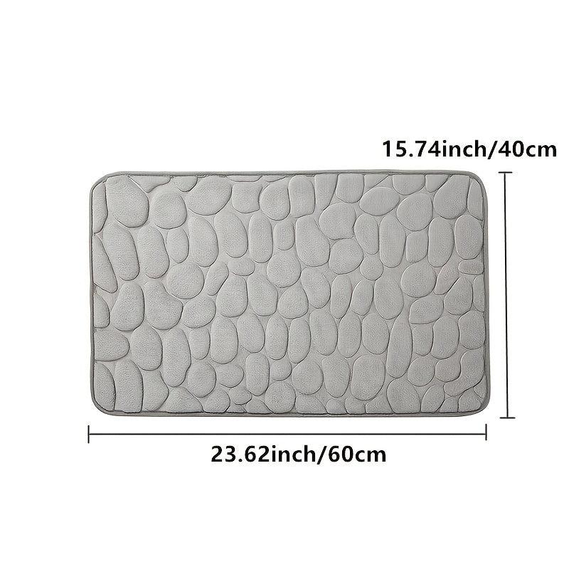 Cobblestone Embossed Floor Mat Non Slip Water Absorption BathMat