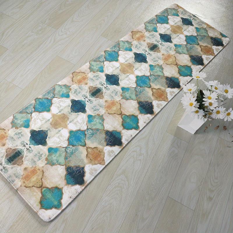 Moroccan Style Cushioned Anti Fatigue Kitchen Rug Waterproof Non Slip Absorbent