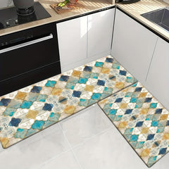 Moroccan Style Cushioned Anti Fatigue Kitchen Rug Waterproof Non Slip Absorbent