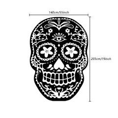 Thick Fluffy Skull Carpet for Living Room Halloween Skeleton Bedroom Plush Rug