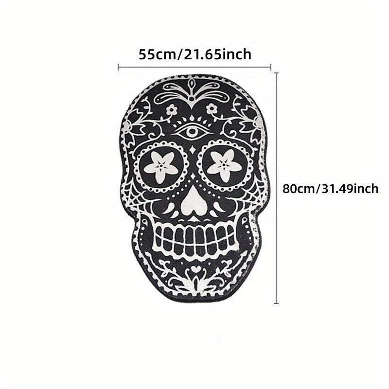 Thick Fluffy Skull Carpet for Living Room Halloween Skeleton Bedroom Plush Rug