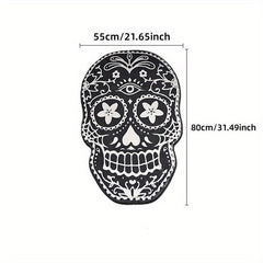 Thick Fluffy Skull Carpet for Living Room Halloween Skeleton Bedroom Plush Rug
