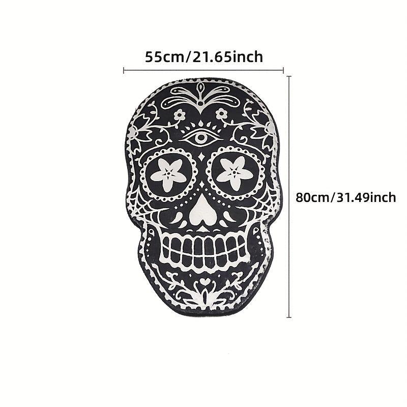 Thick Fluffy Skull Carpet for Living Room Halloween Skeleton Bedroom Plush Rug