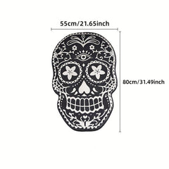 Thick Fluffy Skull Carpet for Living Room Halloween Skeleton Bedroom Plush Rug