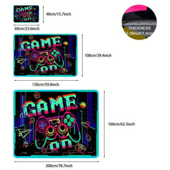 UV Light Flannel Luminous Rugs Gaming Area Blacklight Rug For Bedroom