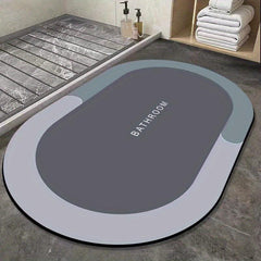 Soft Oval Bath Rug Non Slip Quick Dry Bath Mat