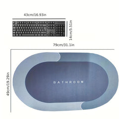 Soft Oval Bath Rug Non Slip Quick Dry Bath Mat