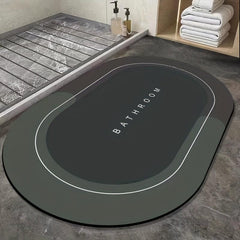 Soft Oval Bath Rug Non Slip Quick Dry Bath Mat