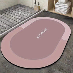 Soft Oval Bath Rug Non Slip Quick Dry Bath Mat