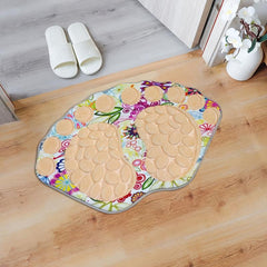 Cobblestone Patterned Bathroom Rug 3D Big Feet Indoor Mat Non slip Mat
