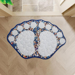 Cobblestone Patterned Bathroom Rug 3D Big Feet Indoor Mat Non slip Mat