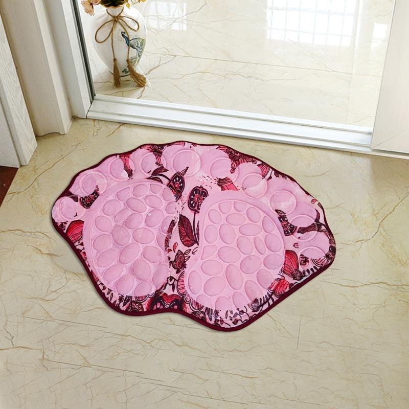 Cobblestone Patterned Bathroom Rug 3D Big Feet Indoor Mat Non slip Mat