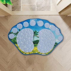 Cobblestone Patterned Bathroom Rug 3D Big Feet Indoor Mat Non slip Mat