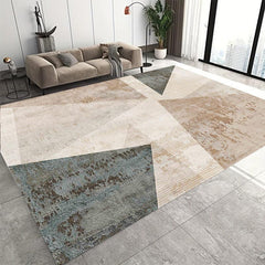 Geometric Living Room Area Carpet - Washable Abstract Modern Blanket