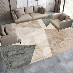 Geometric Living Room Area Carpet - Washable Abstract Modern Blanket