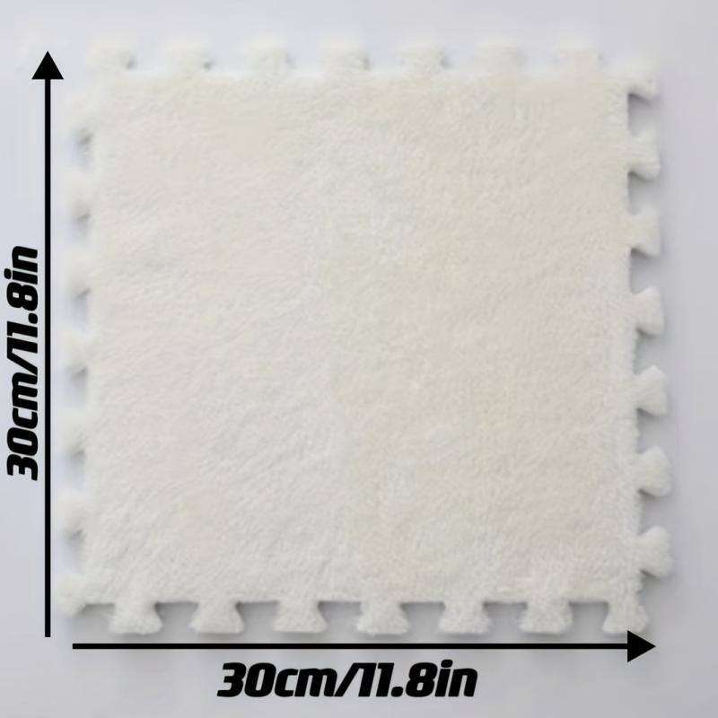 10pcs Pink Plush Foam Floor Mat for Girls and Kids 12in x 1
