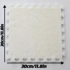 10pcs Pink Plush Foam Floor Mat for Girls and Kids 12in x 1