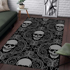 Boho Skull Carpet Non Slip Vintage Rug for Bedroom Entryway Kitchen Laundry Room