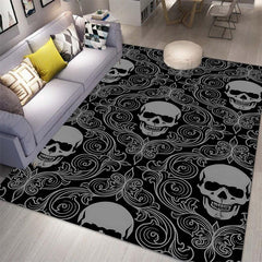 Boho Skull Carpet Non Slip Vintage Rug for Bedroom Entryway Kitchen Laundry Room