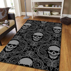 Boho Skull Carpet Non Slip Vintage Rug for Bedroom Entryway Kitchen Laundry Room