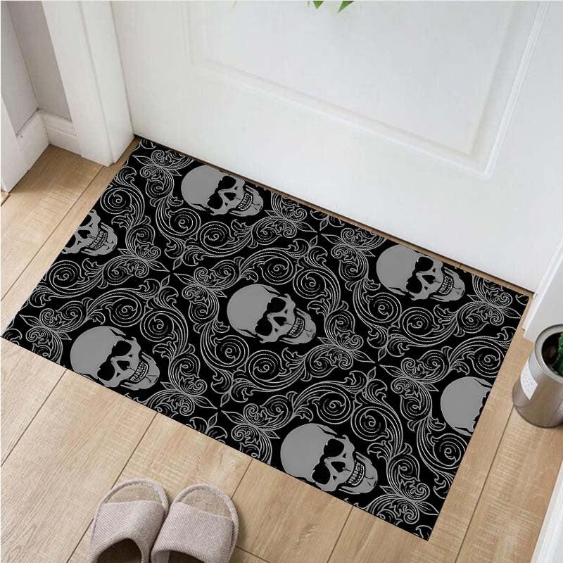 Boho Skull Carpet Non Slip Vintage Rug for Bedroom Entryway Kitchen Laundry Room