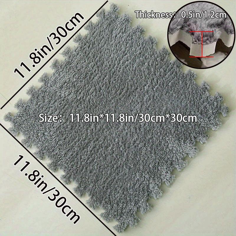 10pcs Fluffy Puzzle Floor Mat Soft Flooring Tiles DIY Rugs Patchwork Carpet