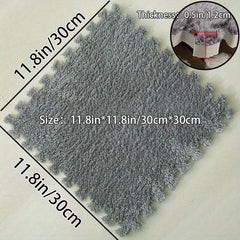 10pcs Fluffy Puzzle Floor Mat Soft Flooring Tiles DIY Rugs Patchwork Carpet