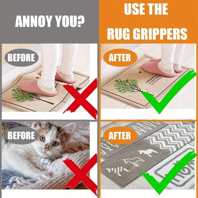 Rug Grippers Anti Curling Carpet Tape Non Slip Area Keeps Rug In Place