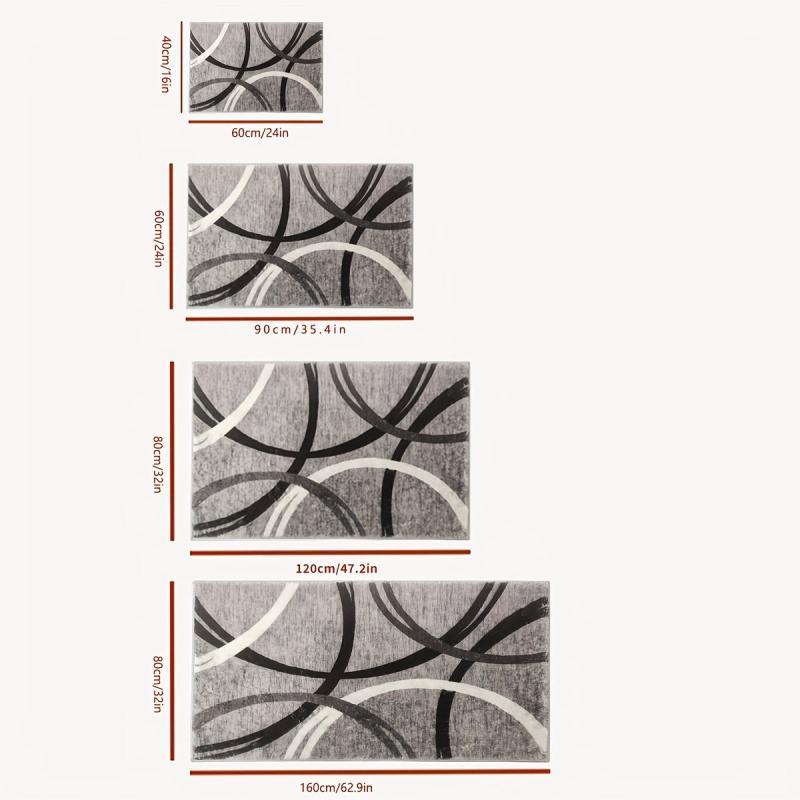 Geometric Patterned Area Rug Soft and Durable Floor Mat for Home Decor