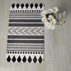 Soft Geometric Printed Area Rug - Modern Non-slip Bedroom Floor Mat