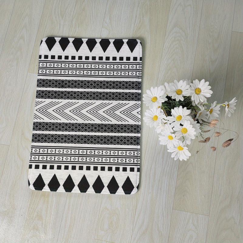 Soft Geometric Printed Area Rug - Modern Non-slip Bedroom Floor Mat