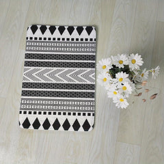 Soft Geometric Printed Area Rug - Modern Non-slip Bedroom Floor Mat