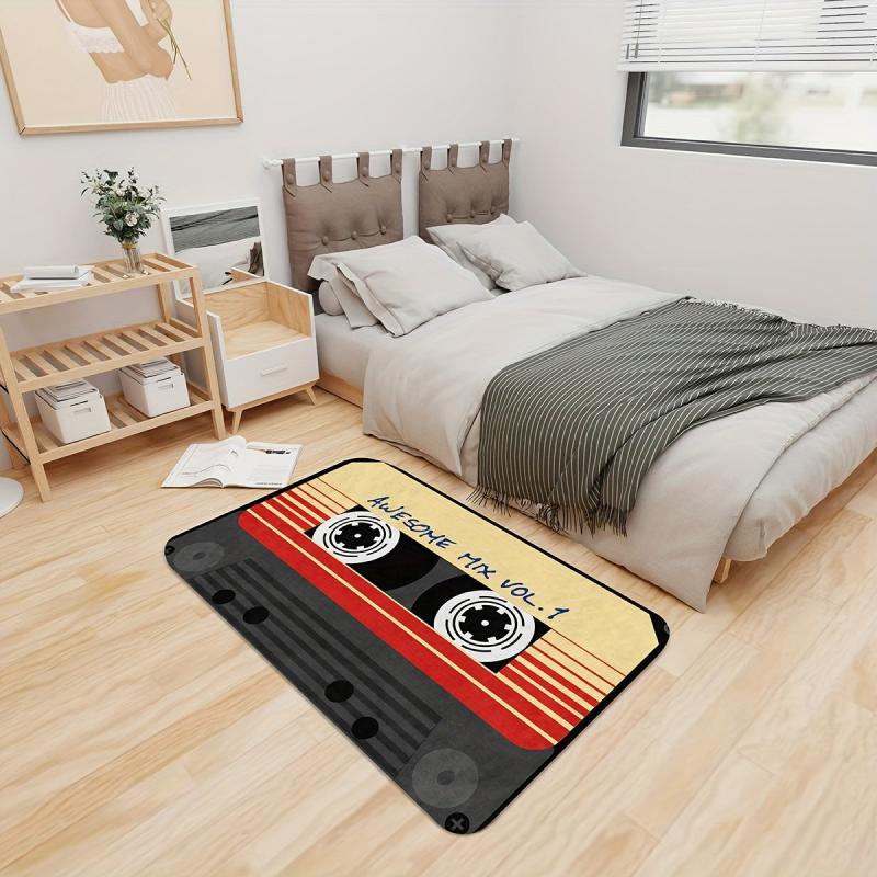 Soft Area Rug Magnetic Tape Print Non Slip Floor Mat