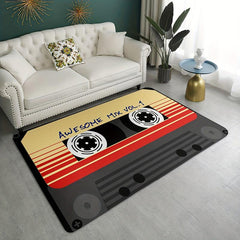 Soft Area Rug Magnetic Tape Print Non Slip Floor Mat