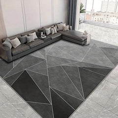 Modern Geometric Velvet Rug - Soft & Non-slip Machine Washable Mat