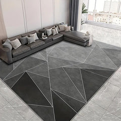 Modern Geometric Velvet Rug - Soft & Non-slip Machine Washable Mat