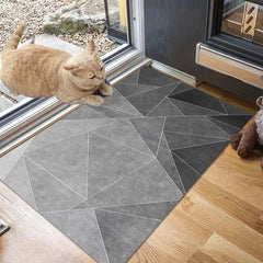 Modern Geometric Velvet Rug - Soft & Non-slip Machine Washable Mat