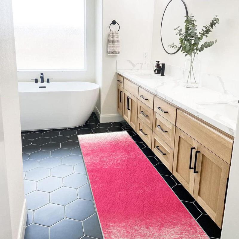 Washable Rug Runners Pink Long Bathroom Runner Rug