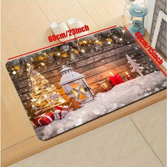Christmas Festive Kitchen Rug Stain Resistant Waterproof Long Strip Floor Mat