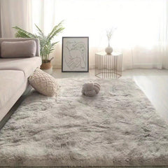 Ultra Soft Shag Area Rug Tie Dyed Fluffy Shag Fur Living Room Carpet