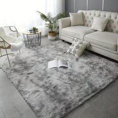 Ultra Soft Shag Area Rug Tie Dyed Fluffy Shag Fur Living Room Carpet