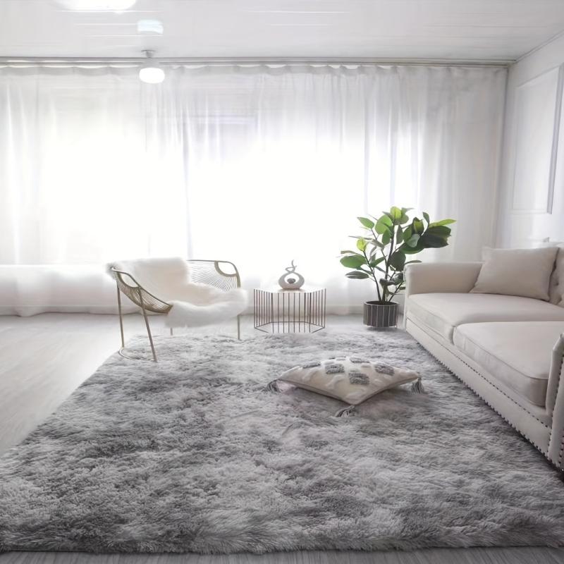 Ultra Soft Shag Area Rug Tie Dyed Fluffy Shag Fur Living Room Carpet