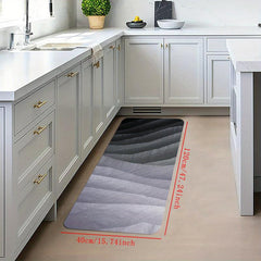 Modern Polyester Kitchen Mat w/ Irregular Stripes for Home Decor