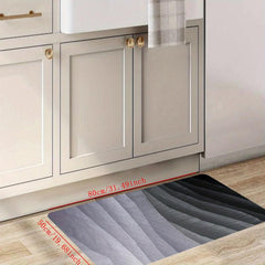 Modern Polyester Kitchen Mat w/ Irregular Stripes for Home Decor