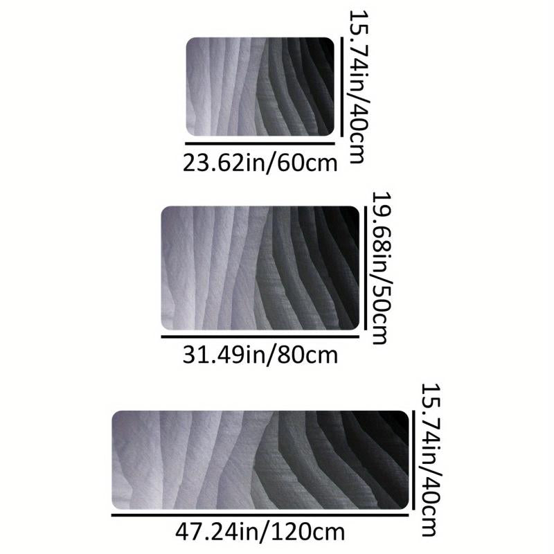 Modern Polyester Kitchen Mat w/ Irregular Stripes for Home Decor