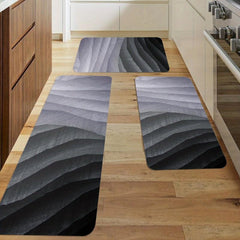 Modern Polyester Kitchen Mat w/ Irregular Stripes for Home Decor