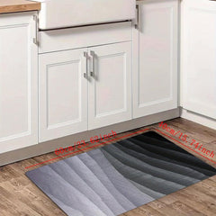 Modern Polyester Kitchen Mat w/ Irregular Stripes for Home Decor