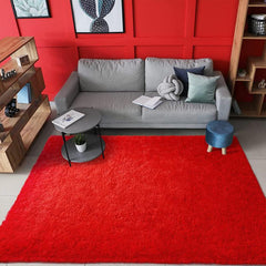 Ultra Soft Red Shaggy Rug for Living Room Bedroom Nursery and Dorm